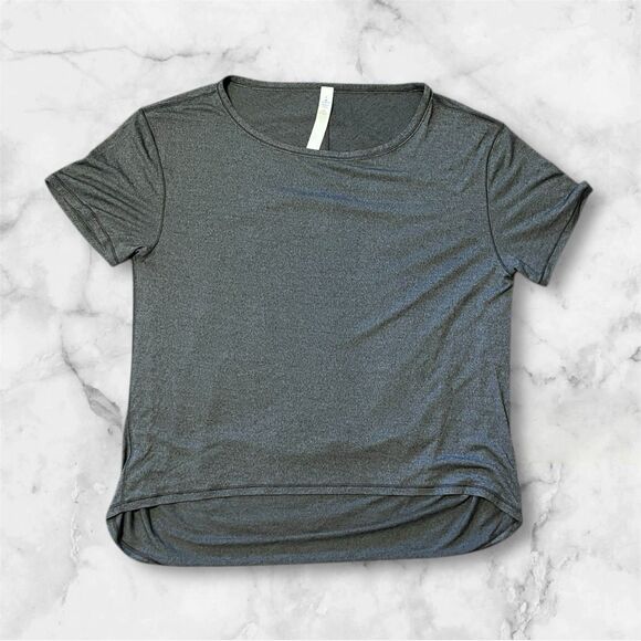 Lululemon Fall In Place Short Sleeve Heathered Black Gray T-shirt Women’s Size 8 - Picture 1 of 6